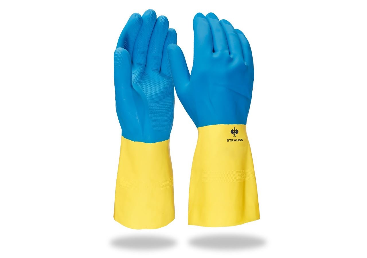 Rękawice powlekane: Lateksowe rękawice domowe Super II + żółty/niebieski