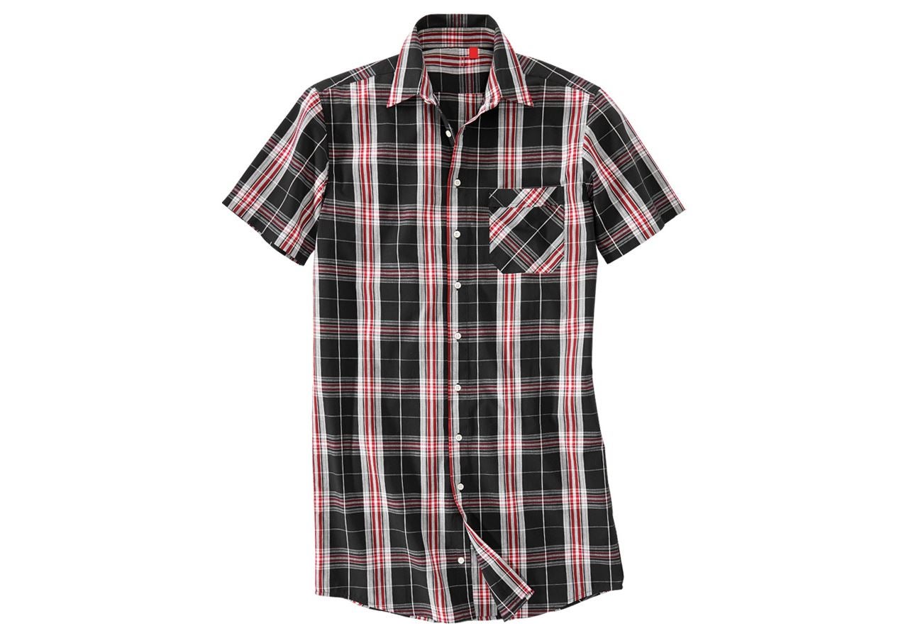 Koszulki | Pulower | Koszule: Koszula z krótkim rękawem Lübeck, dłuższy fason + czarny/czerwony/biały