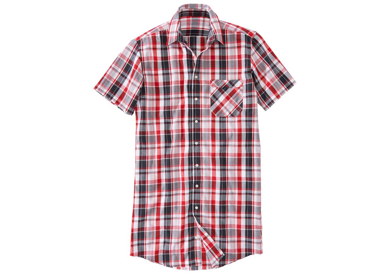 Koszulki | Pulower | Koszule: Koszula z krótkim rękawem Lübeck, dłuższy fason + biały/czarny/czerwony