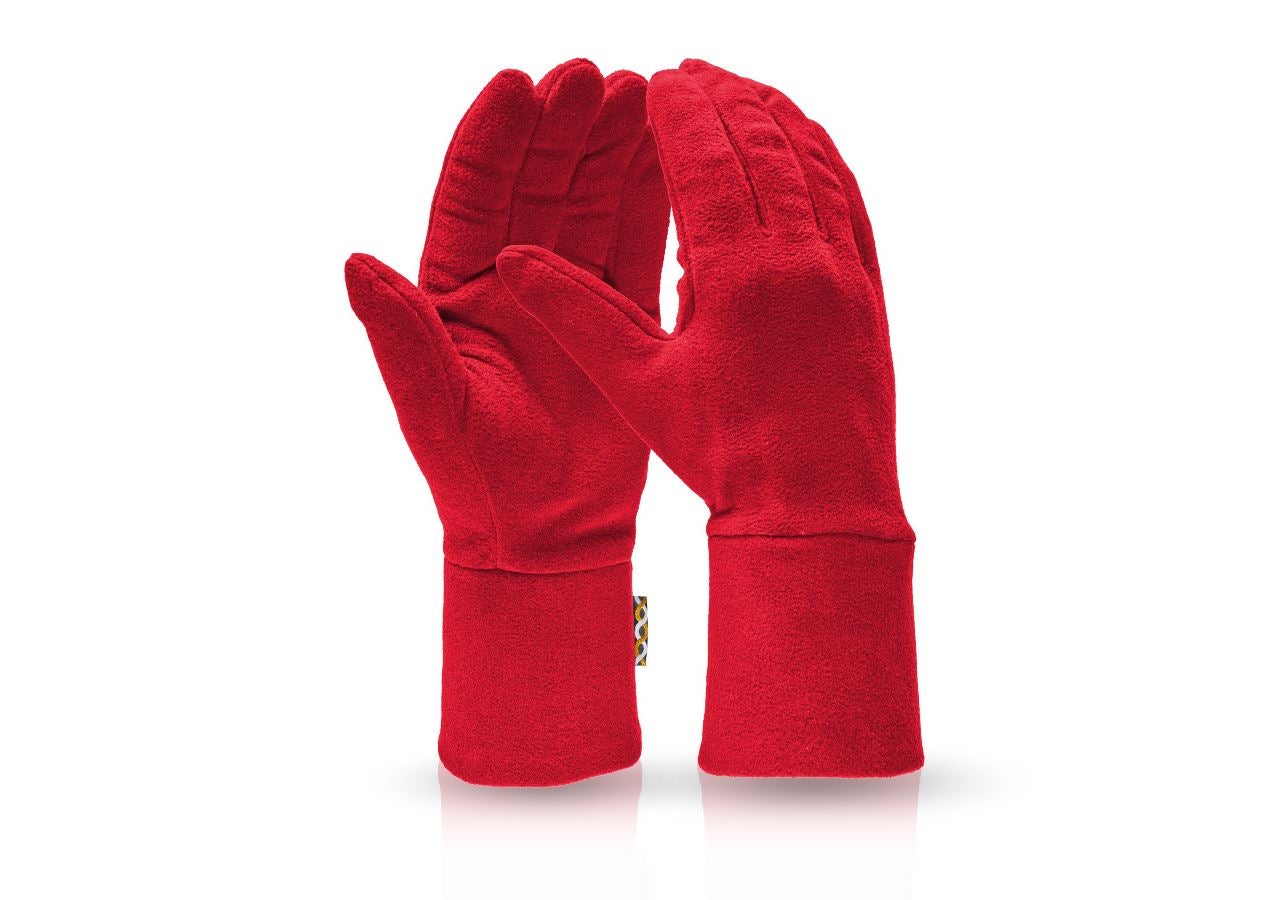 Tekstylne: Rękawiczki z mikropolaru e.s. FIBERTWIN® + ognistoczerwony