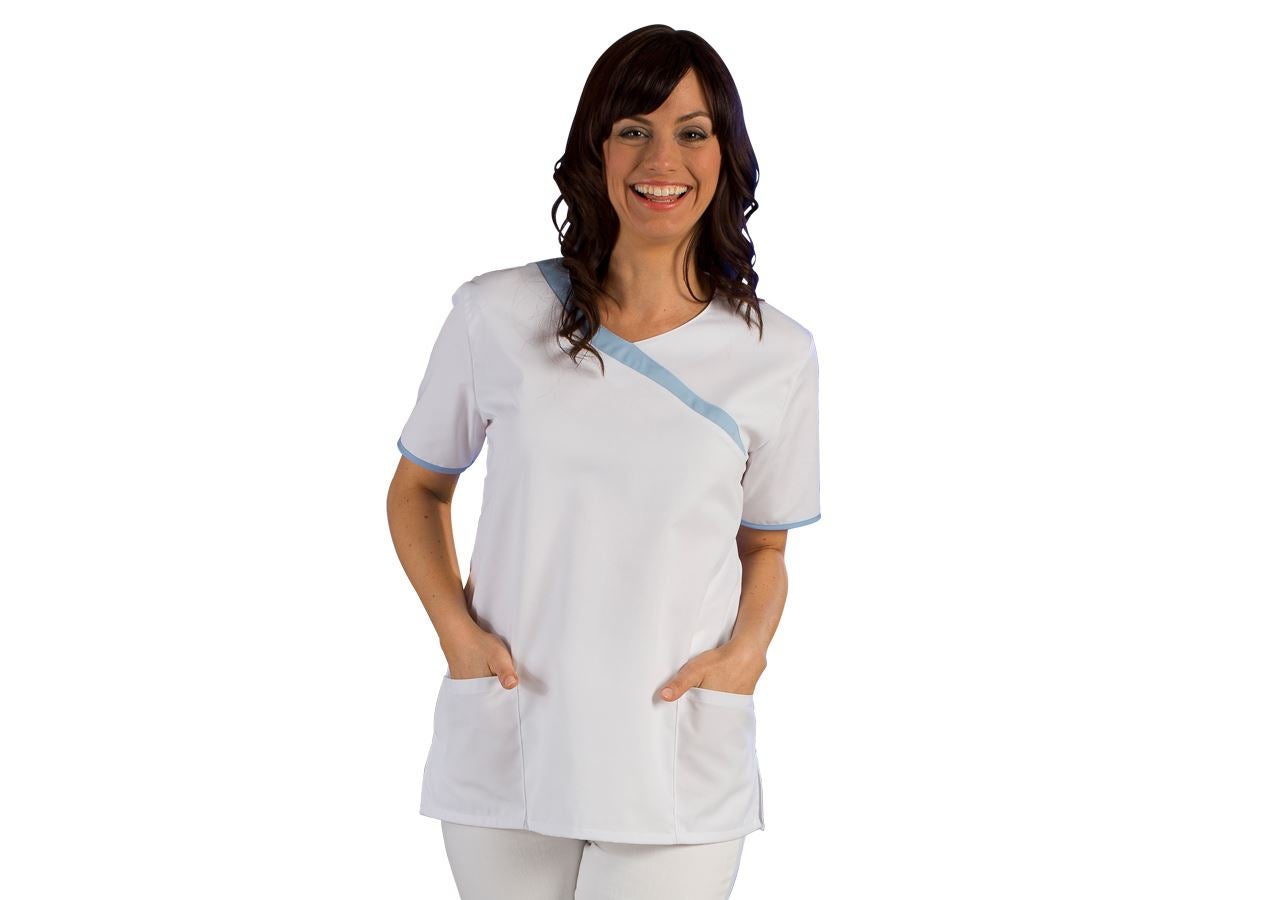 Koszulki | Pulower | Bluzki: Tunika medyczna Maren + biały/jasnoniebieski