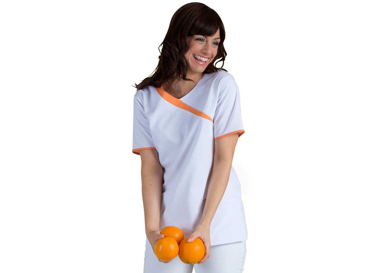 Koszulki | Pulower | Bluzki: Tunika medyczna Maren + biały/brzoskwiniowy
