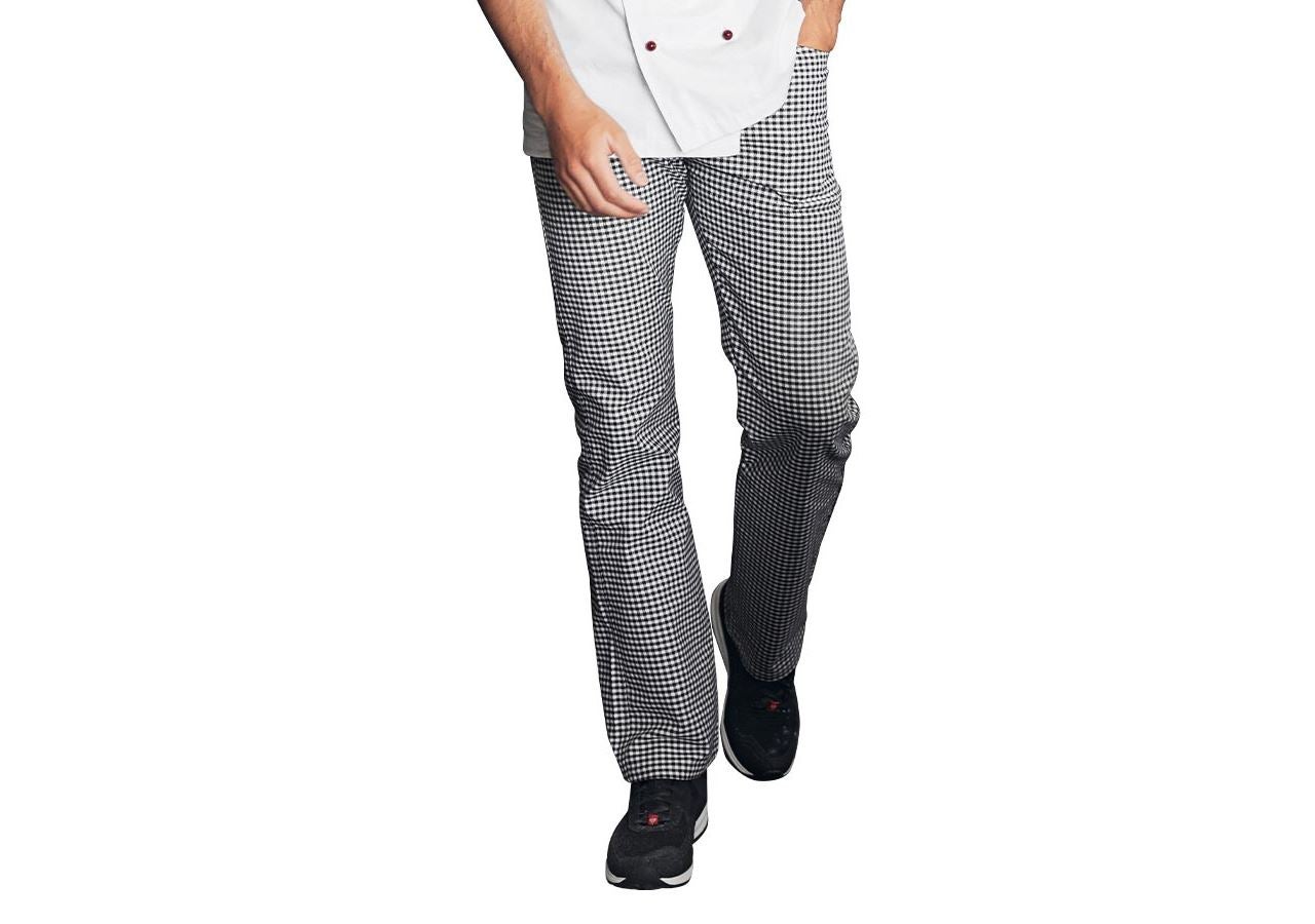 Spodnie robocze: Spodnie kucharskie i piekarskie Stretch + czarny/biały