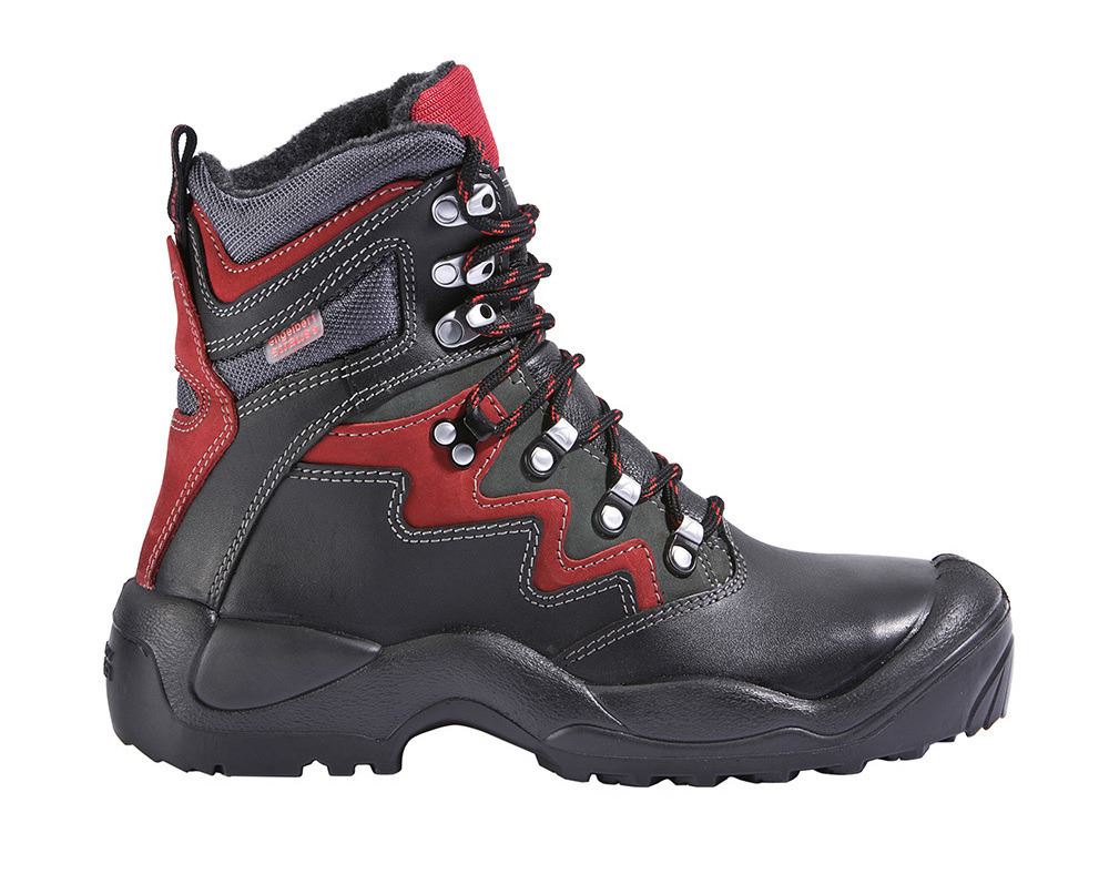 Buty dekarskie: S3 Zimowe buty bezpieczne wysokie Lech + czarny/antracytowy/czerwony