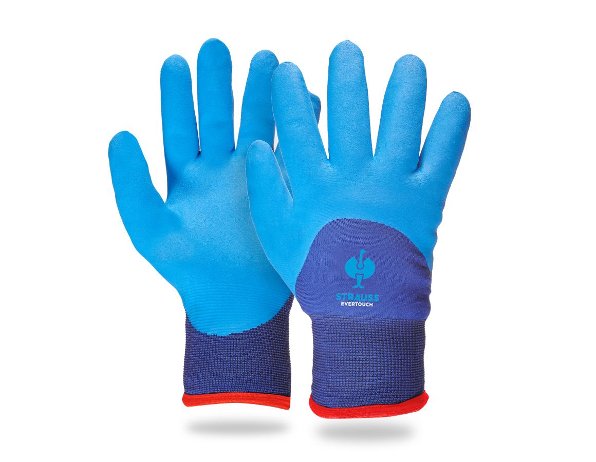 Rękawice powlekane: e.s. Rękawice nitrylowe evertouch winter + niebieski/granatowy-melanżowy