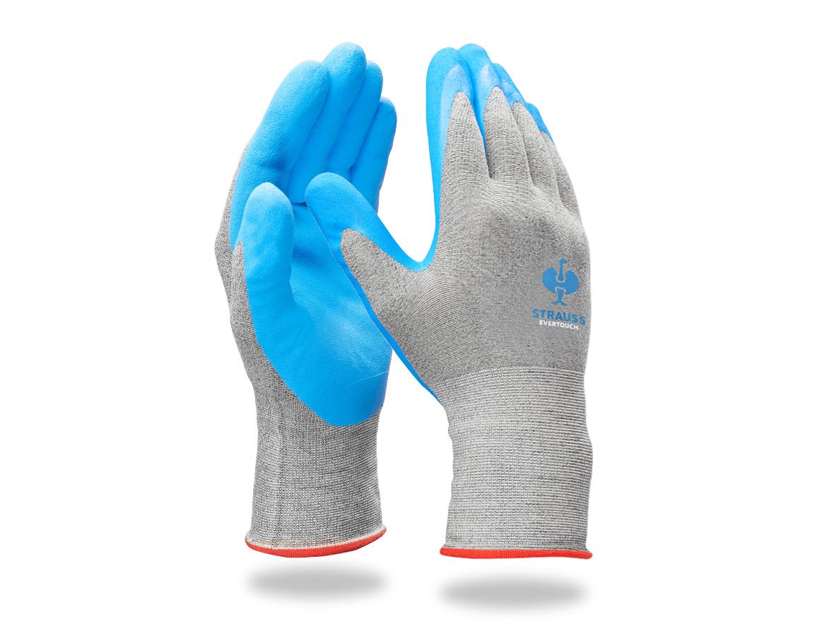 Rękawice powlekane: e.s. Rękawice nitrylowe evertouch micro + niebieski/jasnoniebieski-melanżowy