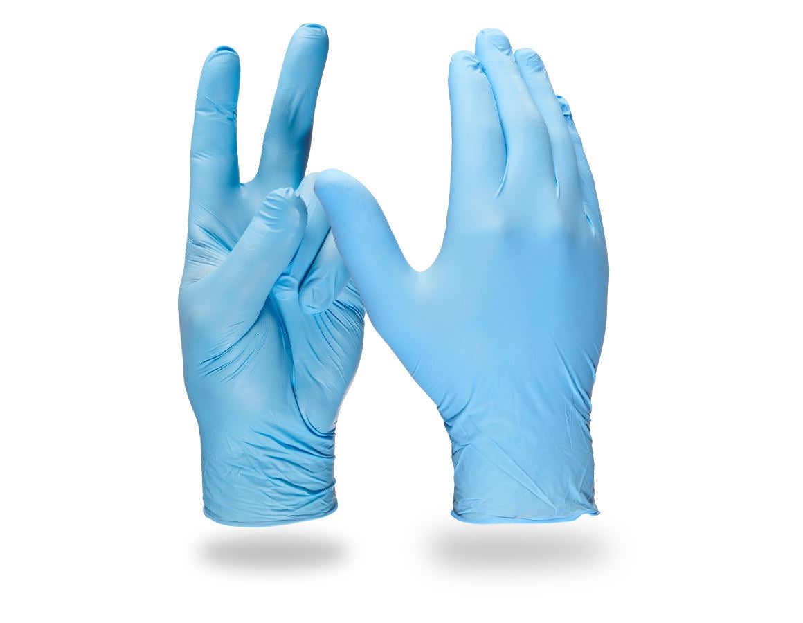 Rękawiczki jednorazowe: Jednorazowe rękawice nitrylowe Basic, bezpudrowe + niebieski