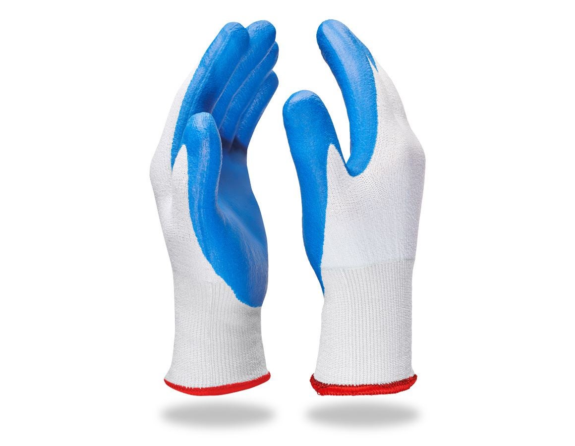 Rękawice powlekane: e.s. Rękawice nitrylowe evertouch cut + niebieski/jasnoniebieski-melanżowy