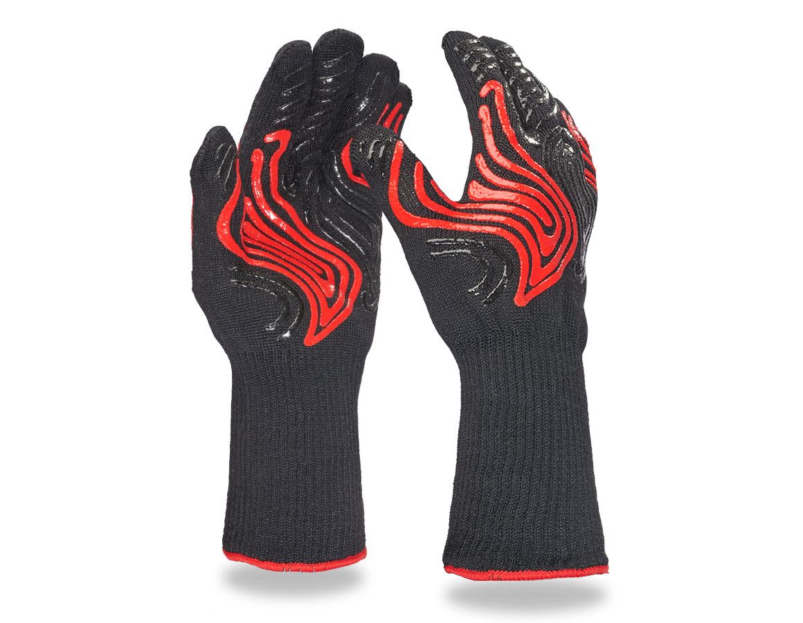 Tekstylne: e.s. Rękawice chroniące przed wysoką temp. Heat-Ex + czarny/czerwony