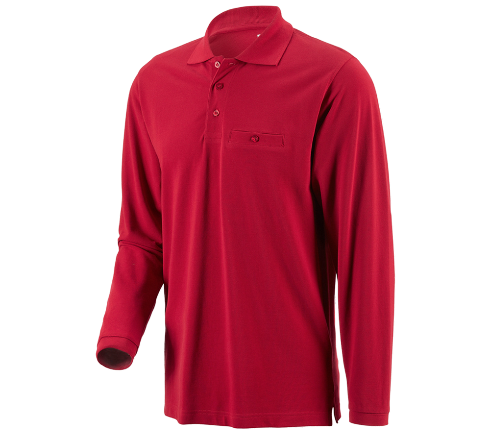 Koszulki | Pulower | Koszule: e.s. Koszulka polo długi rękaw cotton Pocket + czerwony