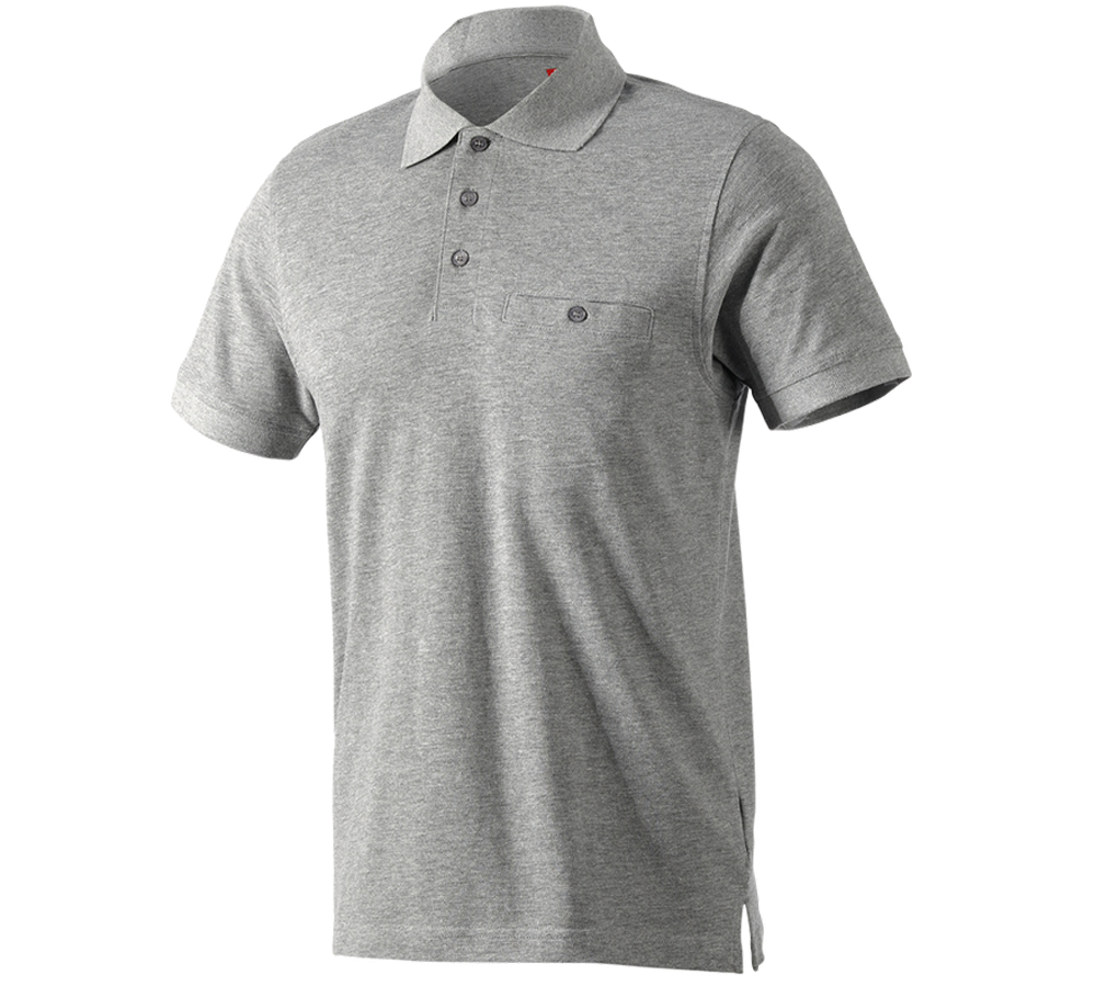 Koszulki | Pulower | Koszule: e.s. Koszulka polo cotton Pocket + szary melanżowy