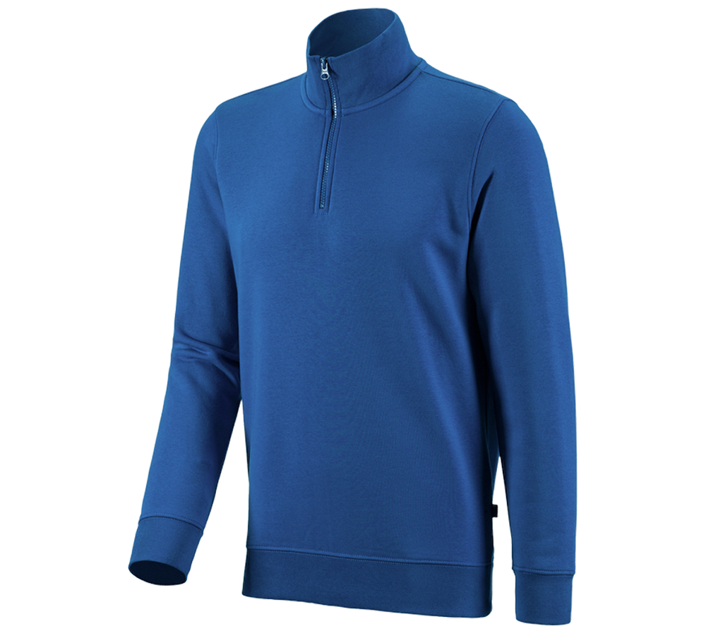 Koszulki | Pulower | Koszule: e.s. Bluza z dekoltem na suwak poly cotton + niebieski chagall