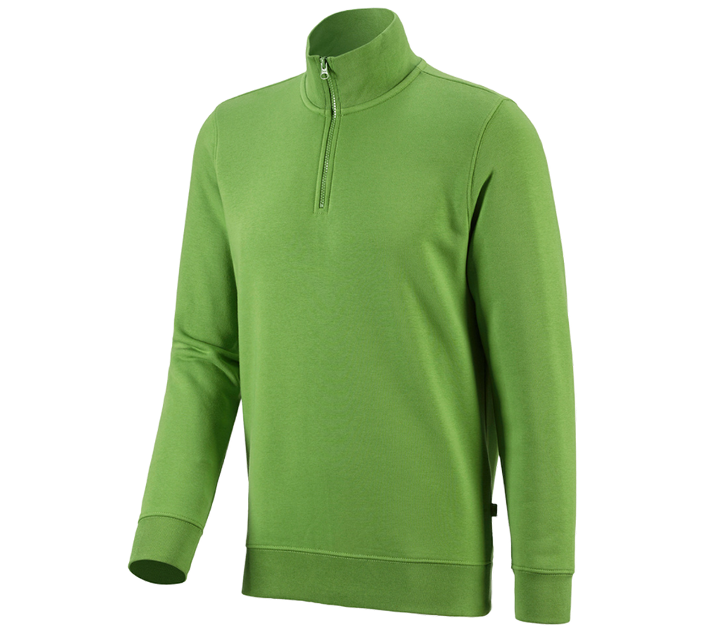 Koszulki | Pulower | Koszule: e.s. Bluza z dekoltem na suwak poly cotton + zielony morski