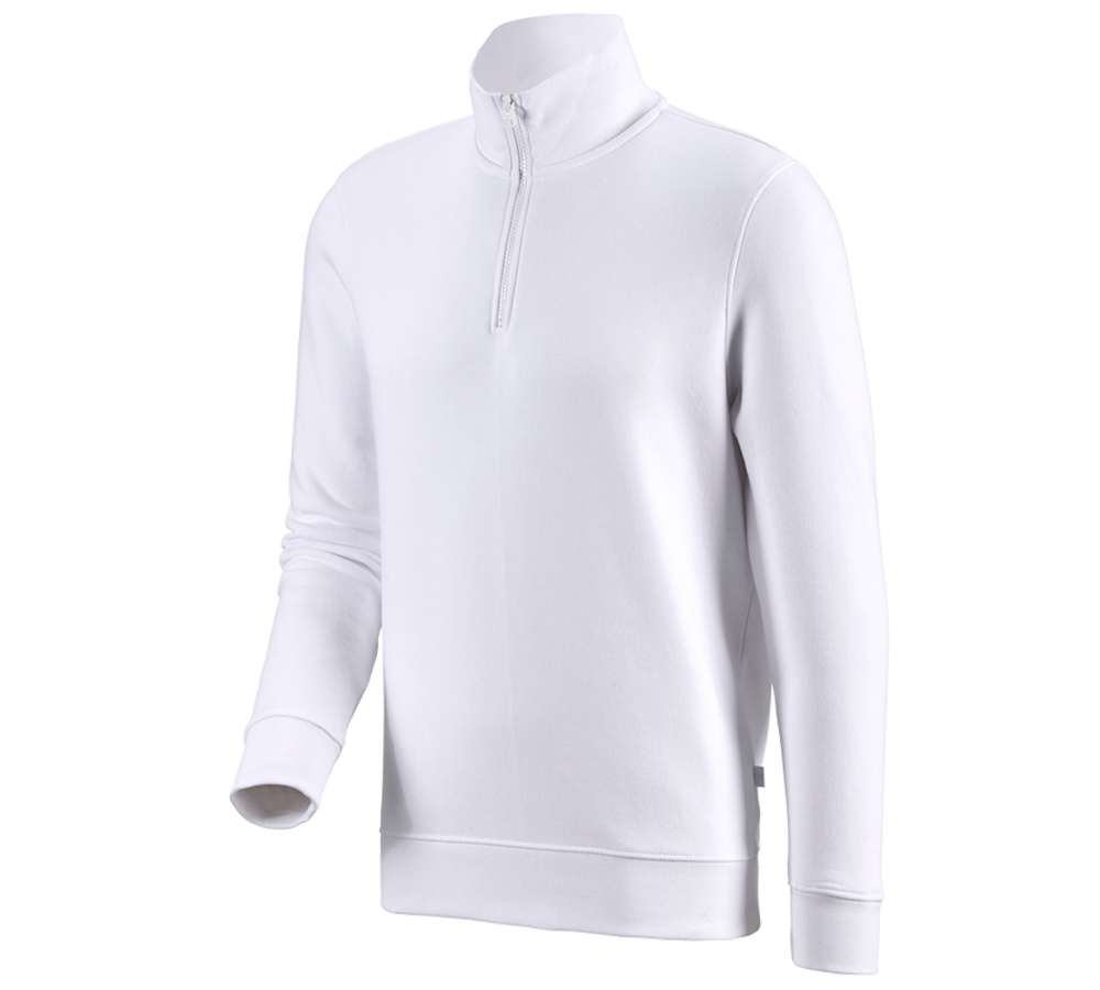 Koszulki | Pulower | Koszule: e.s. Bluza z dekoltem na suwak poly cotton + biały