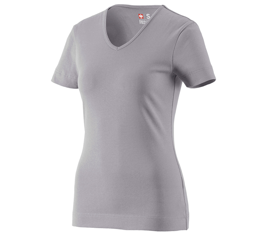 Koszulki | Pulower | Bluzki: e.s. Koszulka cotton dekolt w serek, damska + platynowy