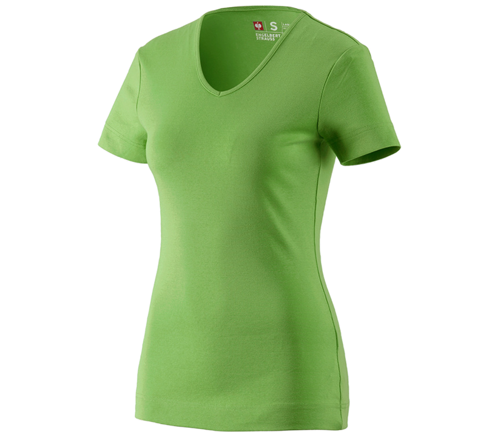 Koszulki | Pulower | Bluzki: e.s. Koszulka cotton dekolt w serek, damska + zielony morski