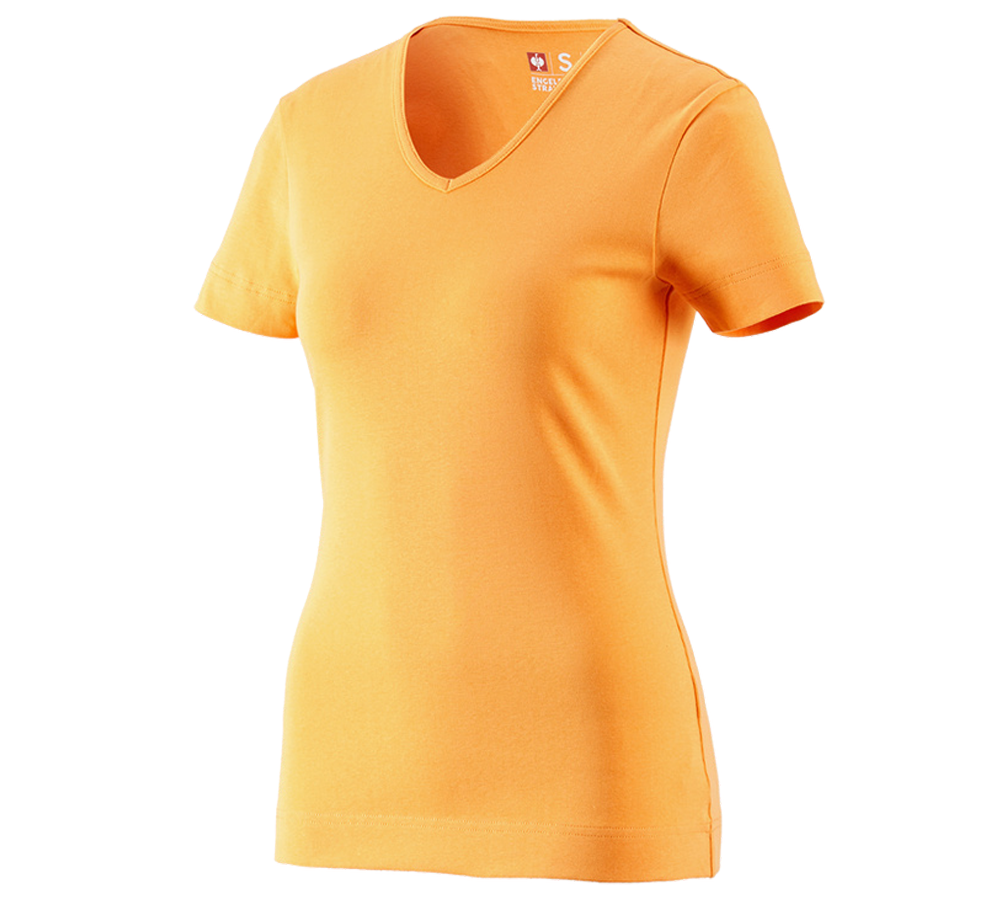 Tematy: e.s. Koszulka cotton dekolt w serek, damska + jasnopomarańczowy
