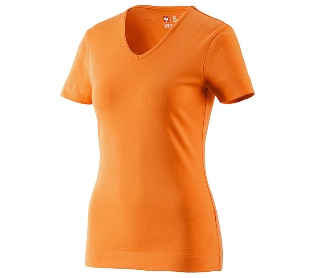 Koszulki | Pulower | Bluzki: e.s. Koszulka cotton dekolt w serek, damska + pomarańczowy