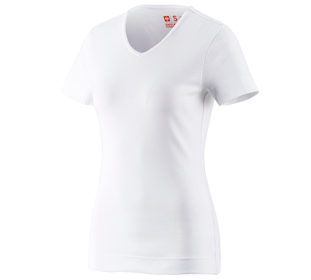 Tematy: e.s. Koszulka cotton dekolt w serek, damska + biały