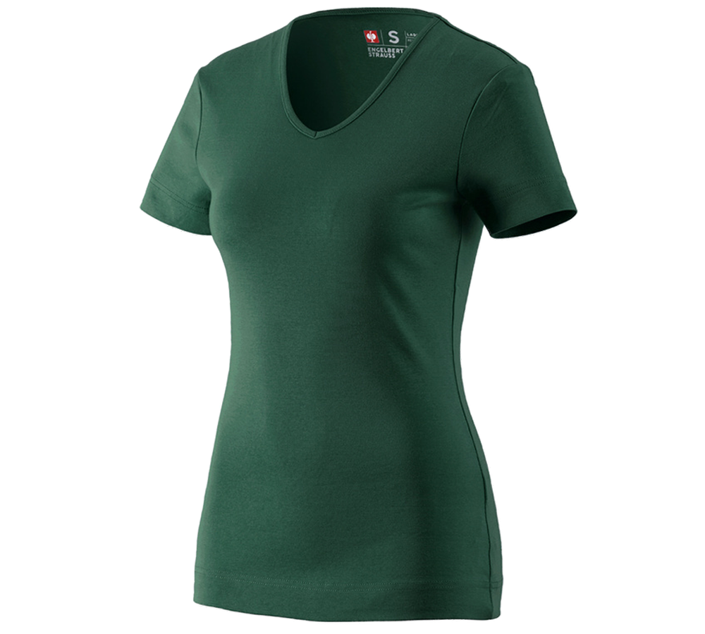 Tematy: e.s. Koszulka cotton dekolt w serek, damska + zielony