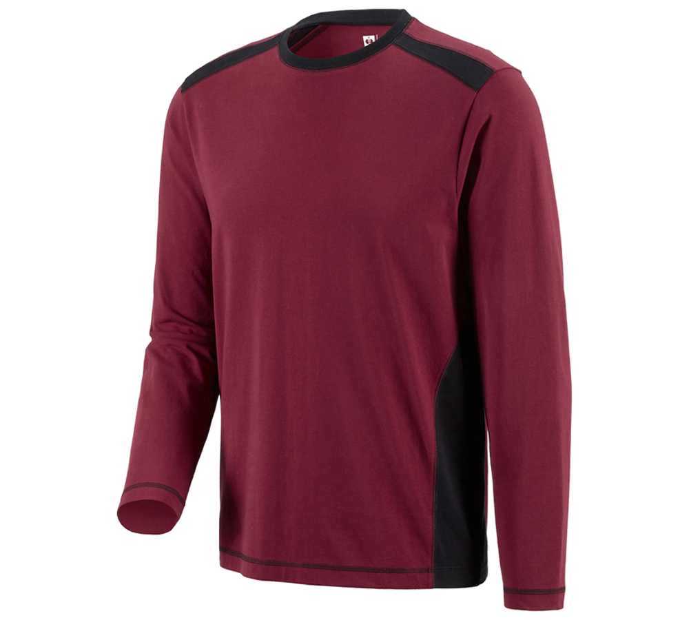 Koszulki | Pulower | Koszule: Bluzka długi rękaw cotton e.s.active + bordowy/czarny