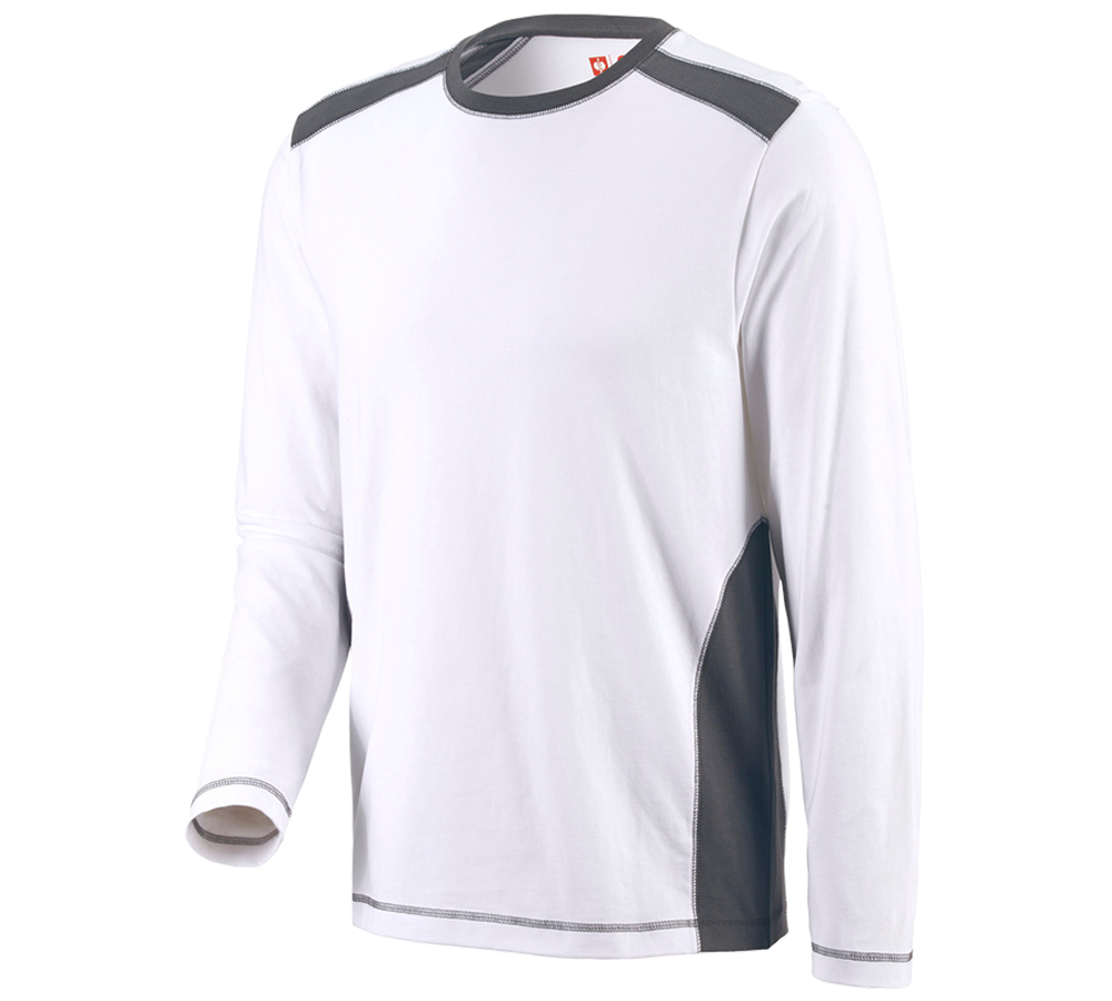 Koszulki | Pulower | Koszule: Bluzka długi rękaw cotton e.s.active + biały/antracytowy
