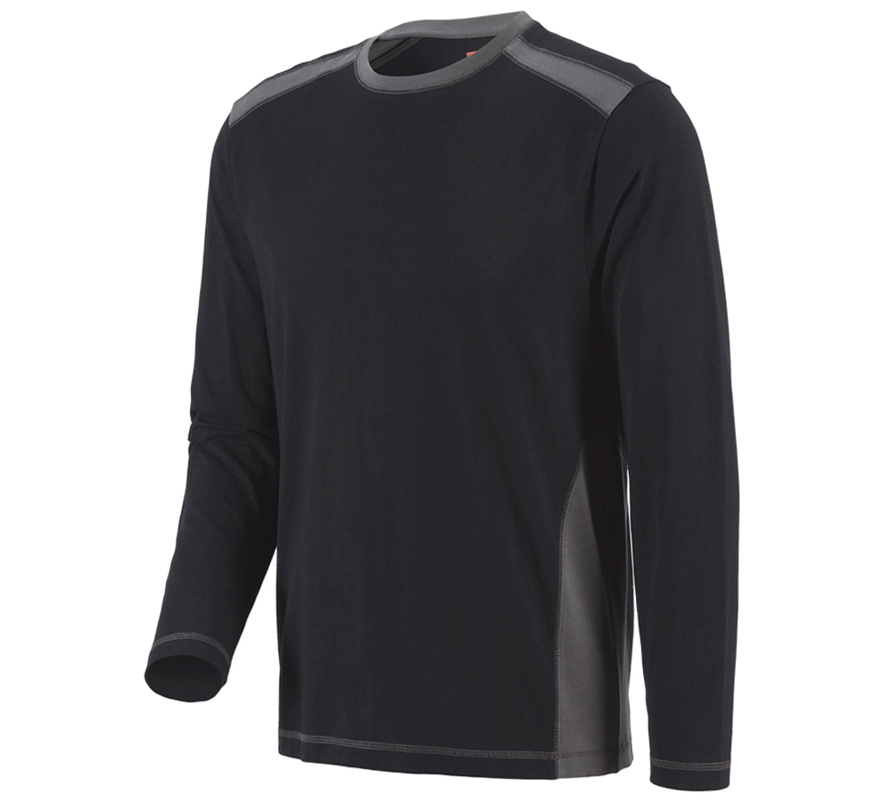 Koszulki | Pulower | Koszule: Bluzka długi rękaw cotton e.s.active + czarny/antracytowy