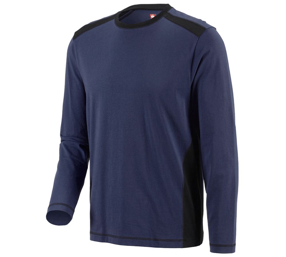 Koszulki | Pulower | Koszule: Bluzka długi rękaw cotton e.s.active + granatowy/czarny