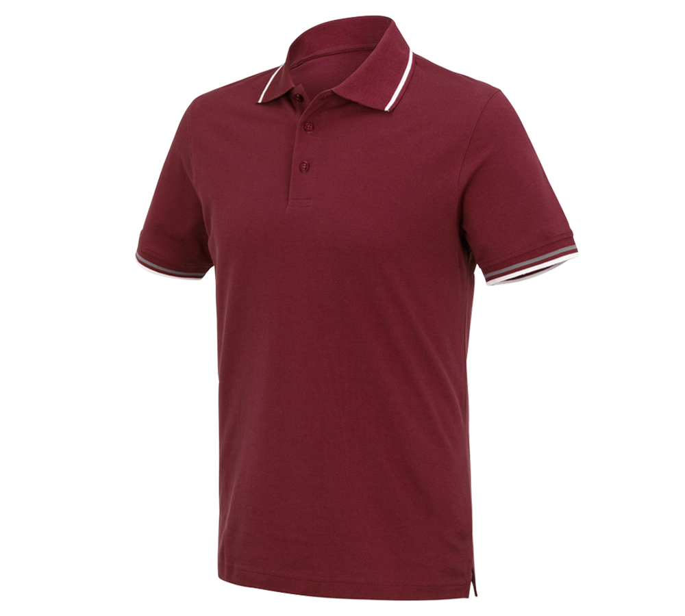 Koszulki | Pulower | Koszule: e.s. Koszulka polo cotton Deluxe Colour + bordowy/aluminiowy