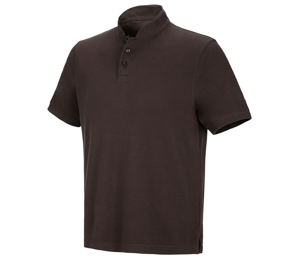 Koszulki | Pulower | Koszule: e.s. Koszulka polo cotton Mandarin + kasztanowy