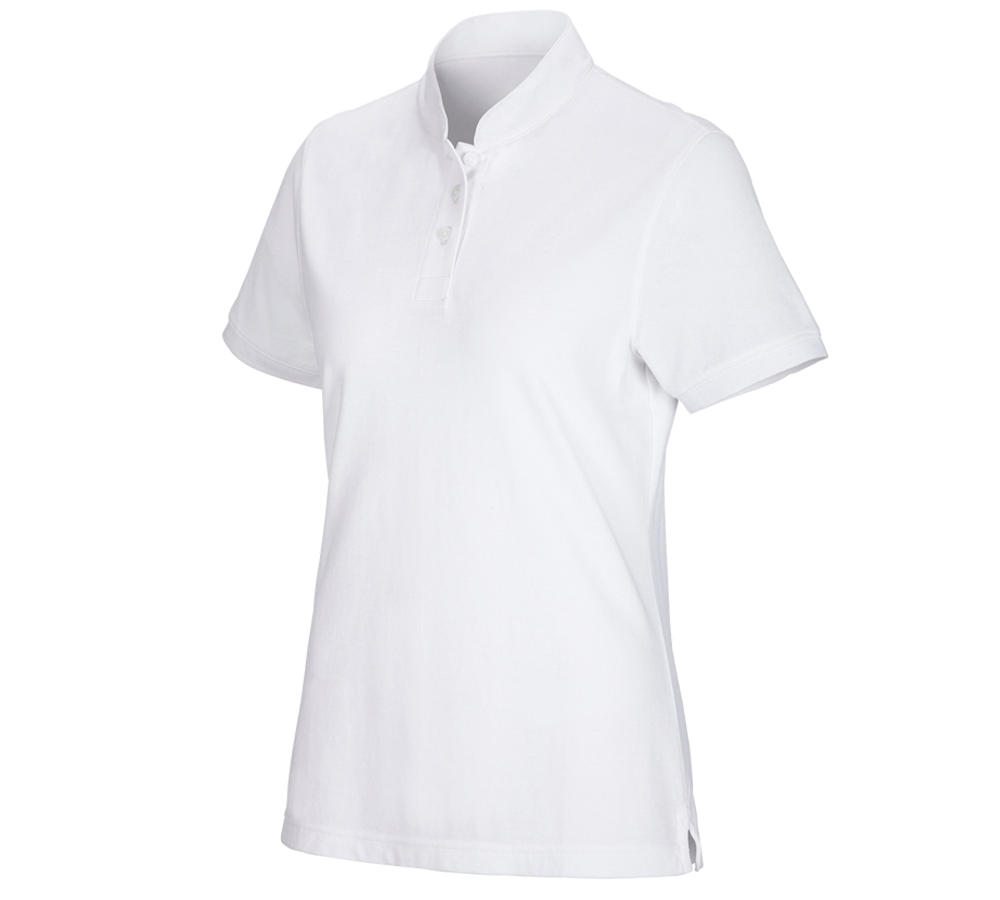 Koszulki | Pulower | Bluzki: e.s. Koszulka polo cotton Mandarin, damska + biały
