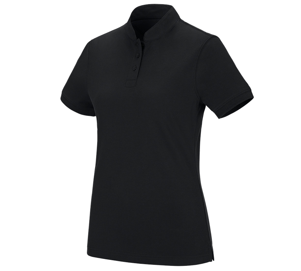 Koszulki | Pulower | Bluzki: e.s. Koszulka polo cotton Mandarin, damska + czarny