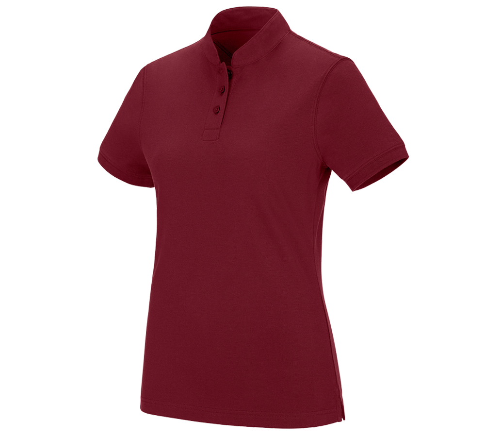 Koszulki | Pulower | Bluzki: e.s. Koszulka polo cotton Mandarin, damska + rubinowy