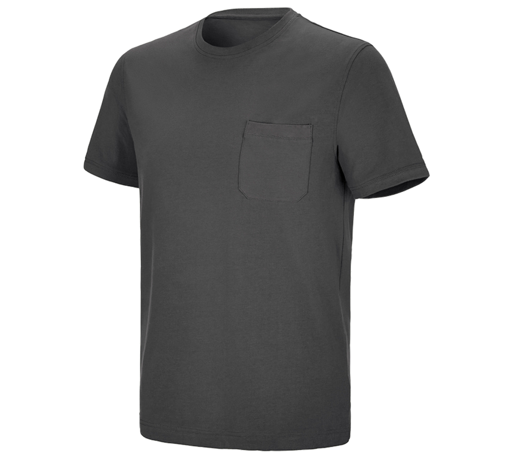 Tematy: e.s. Koszulka cotton stretch Pocket + antracytowy