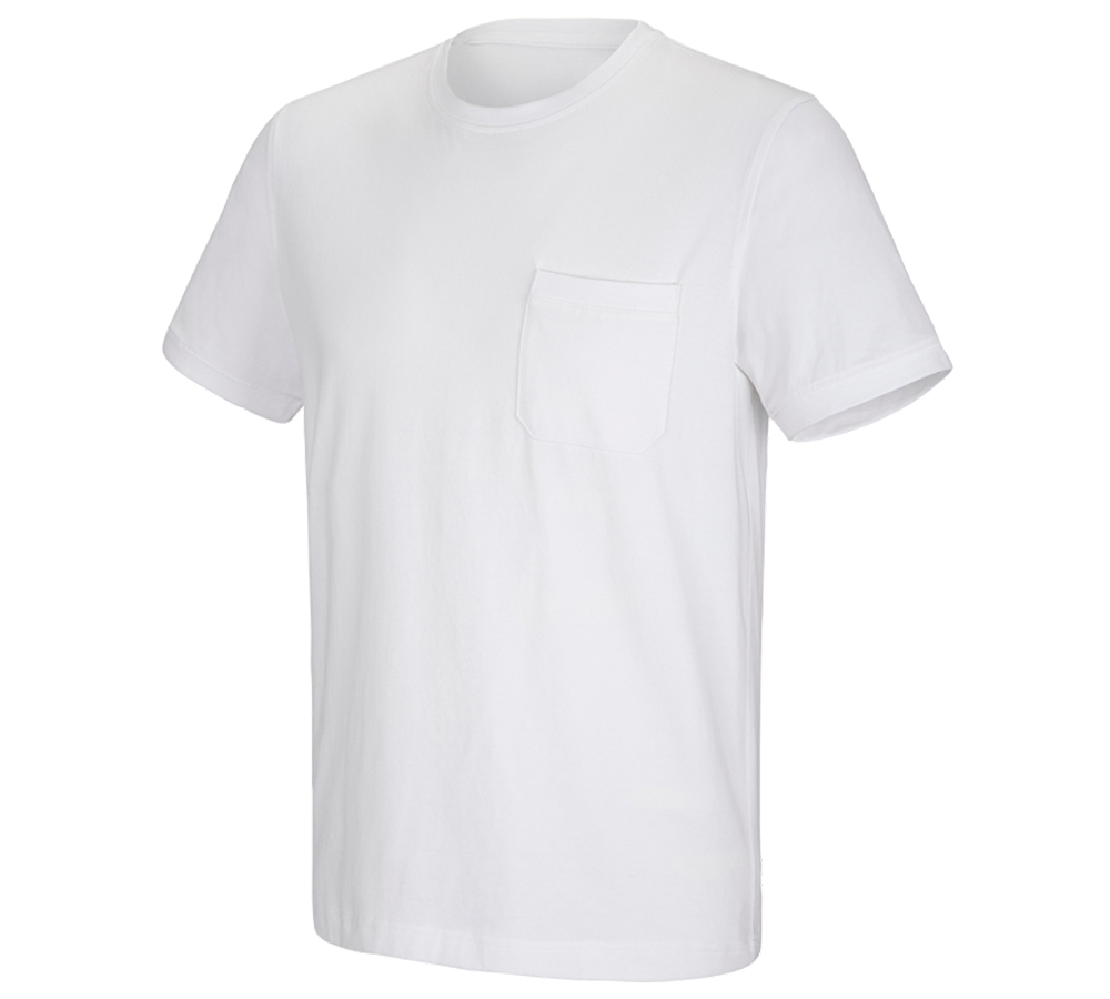 Tematy: e.s. Koszulka cotton stretch Pocket + biały