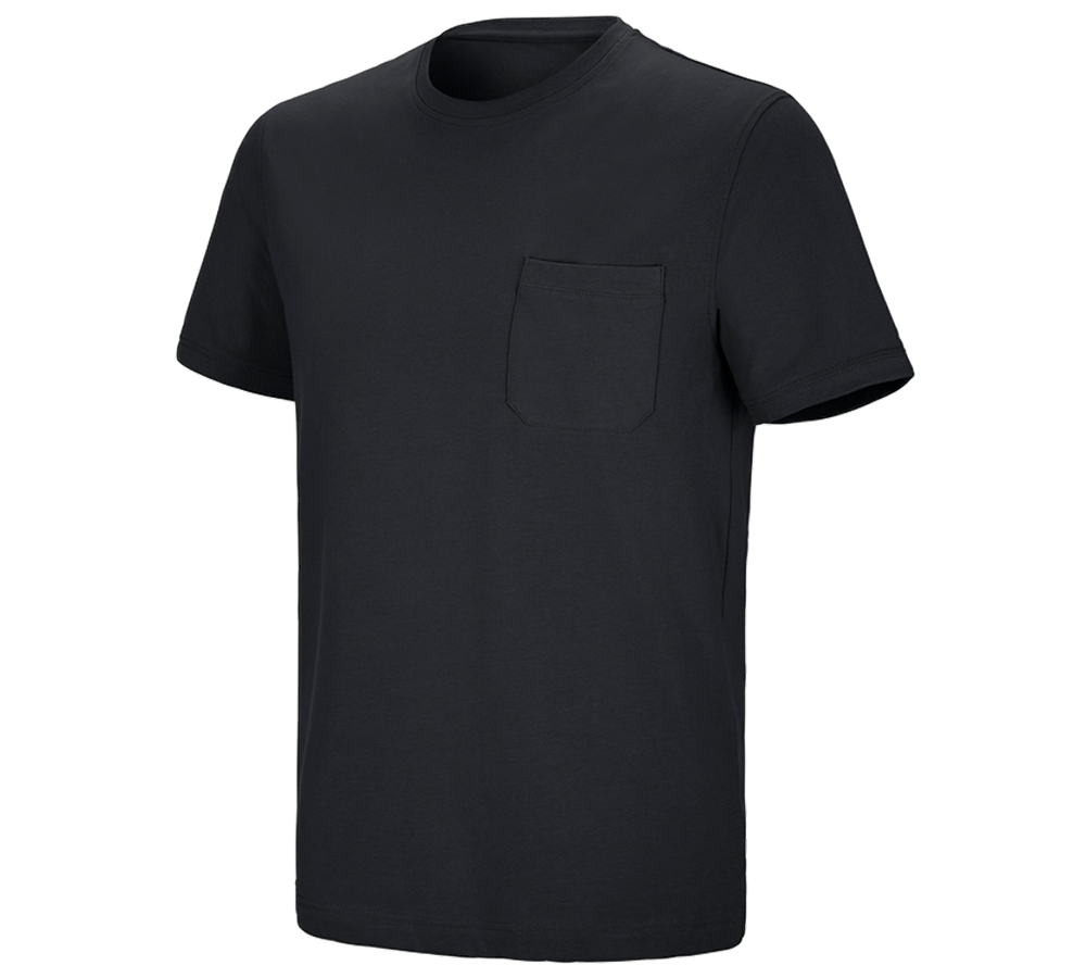 Tematy: e.s. Koszulka cotton stretch Pocket + czarny