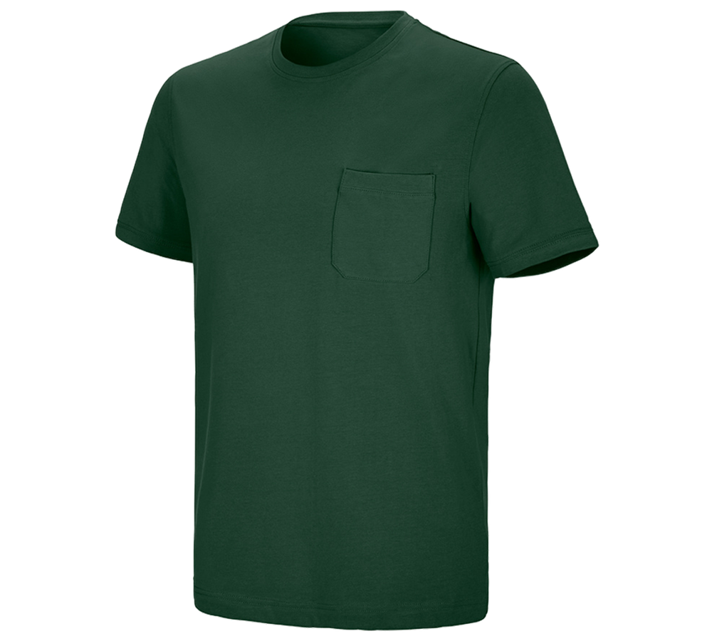 Tematy: e.s. Koszulka cotton stretch Pocket + zielony