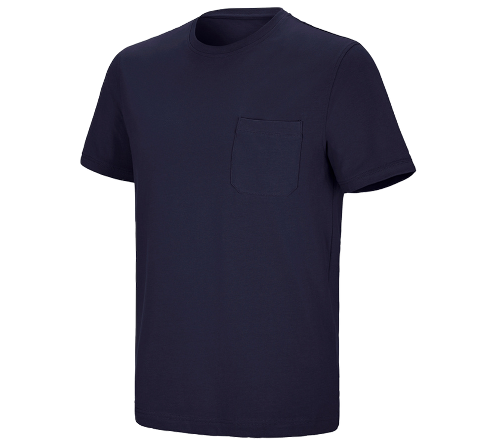 Koszulki | Pulower | Koszule: e.s. Koszulka cotton stretch Pocket + granatowy