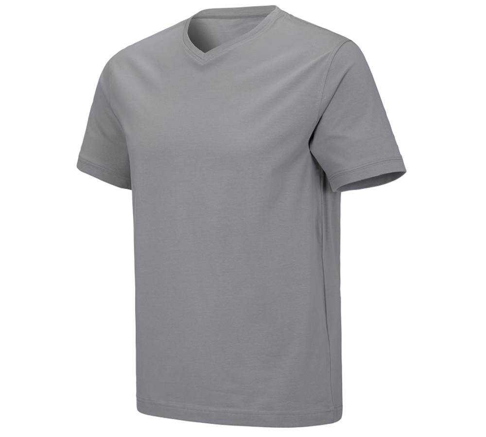 Koszulki | Pulower | Koszule: e.s. Koszulka cotton stretch dekolt w serek + platynowy