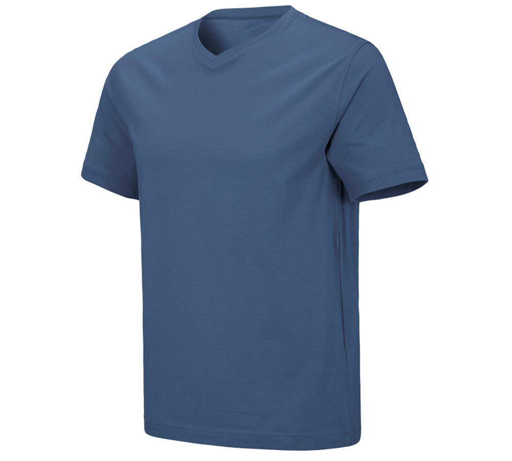 Koszulki | Pulower | Koszule: e.s. Koszulka cotton stretch dekolt w serek + kobaltowy