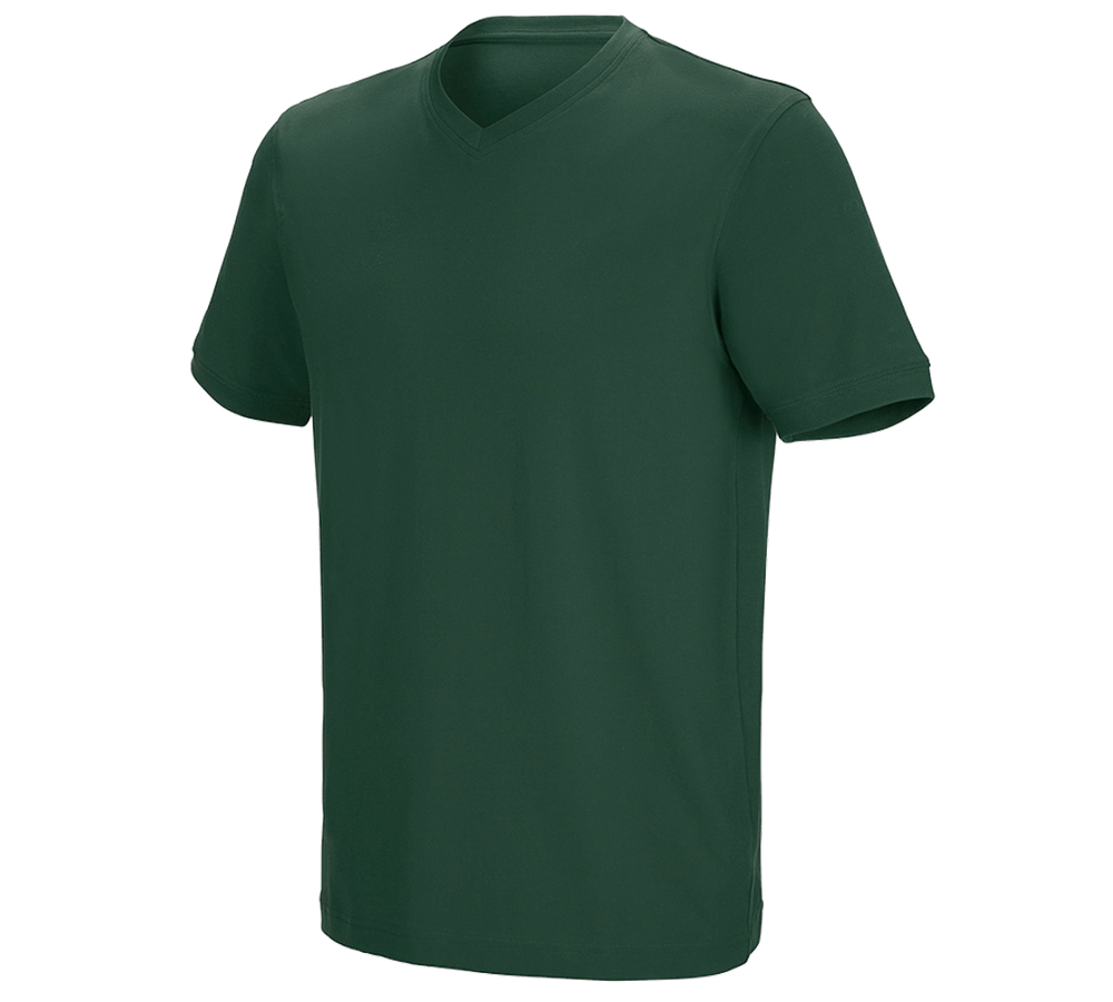 Koszulki | Pulower | Koszule: e.s. Koszulka cotton stretch dekolt w serek + zielony