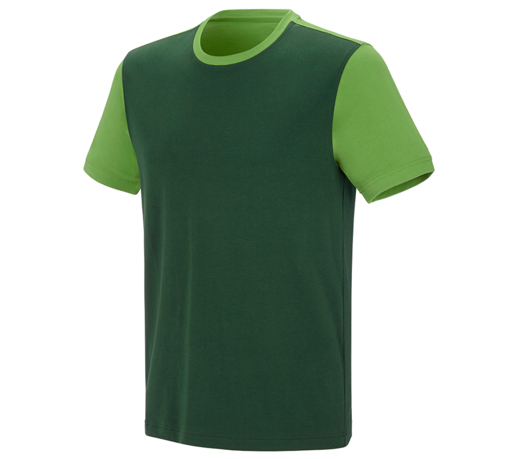 Ogrodnik / Lesnictwo / Rolnictwo: e.s. Koszulka cotton stretch bicolor + zielony/zielony morski