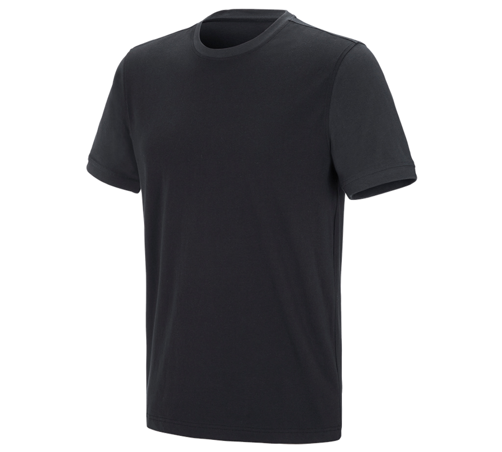 Koszulki | Pulower | Koszule: e.s. Koszulka cotton stretch bicolor + czarny/grafitowy