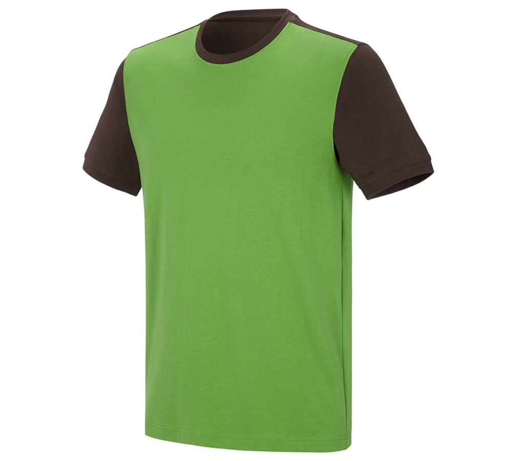 Tematy: e.s. Koszulka cotton stretch bicolor + zielony morski/kasztanowy