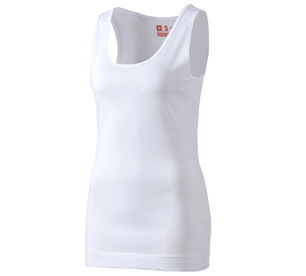 Koszulki | Pulower | Bluzki: e.s. Koszulka bez rękawów długa cotton, damska + biały