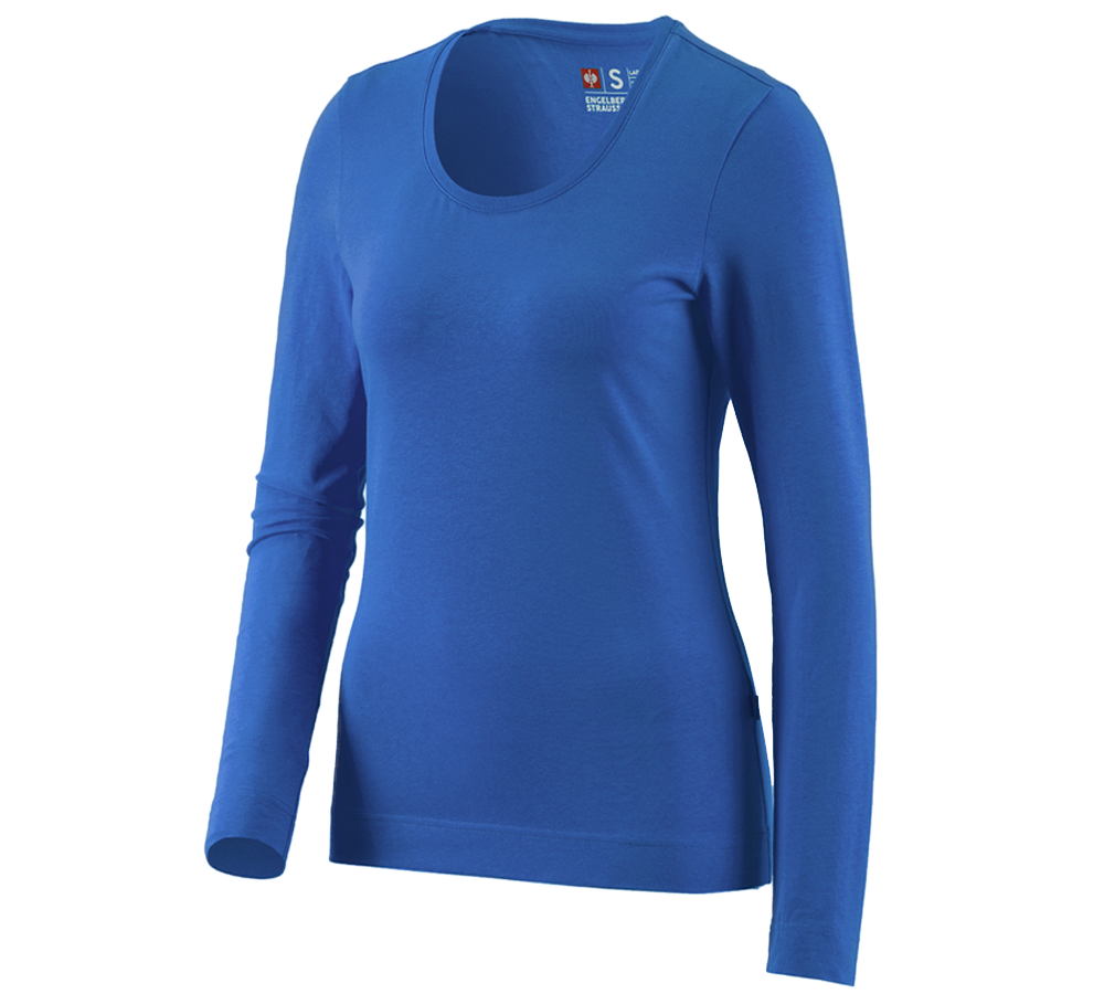 Koszulki | Pulower | Bluzki: e.s. Bluzka długi rękaw cotton stretch, damska + niebieski chagall