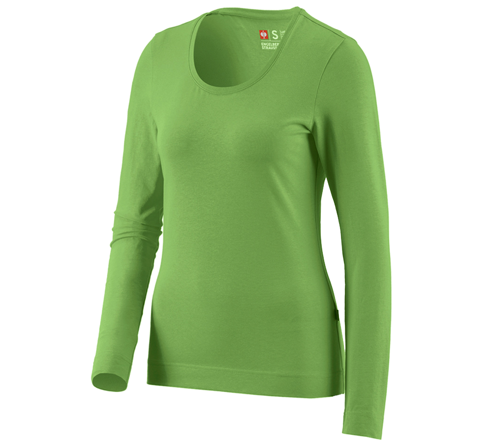 Koszulki | Pulower | Bluzki: e.s. Bluzka długi rękaw cotton stretch, damska + zielony morski