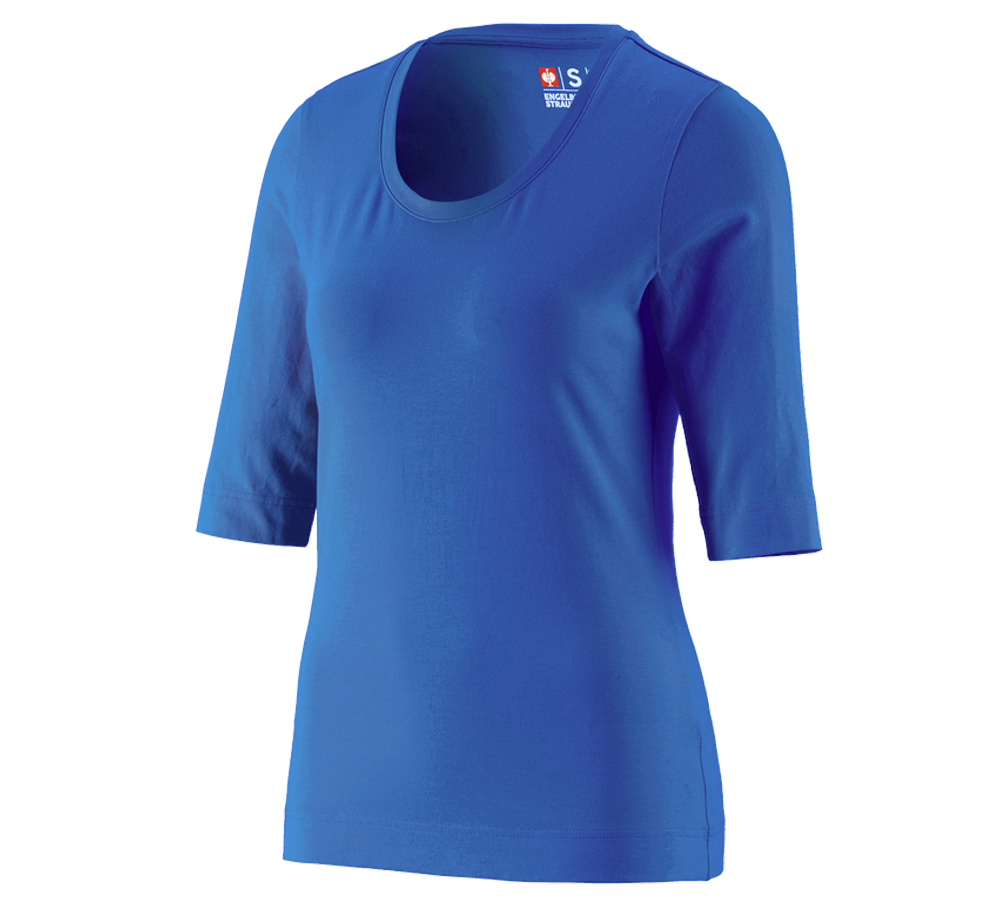 Koszulki | Pulower | Bluzki: e.s. Koszulka rękaw 3/4 cotton stretch, damska + niebieski chagall