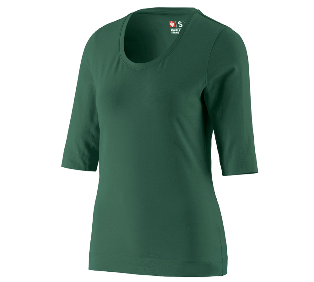 Koszulki | Pulower | Bluzki: e.s. Koszulka rękaw 3/4 cotton stretch, damska + zielony