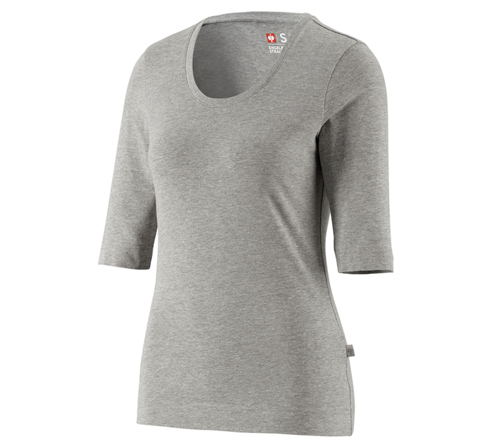 Koszulki | Pulower | Bluzki: e.s. Koszulka rękaw 3/4 cotton stretch, damska + szary melanżowy
